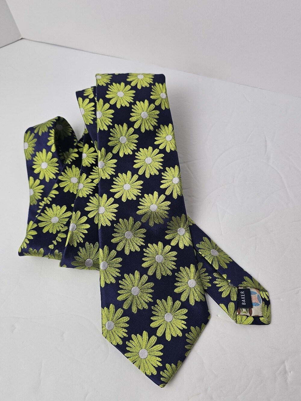 Ted‎ Baker 100% Silk Blue Floral Necktie Jacquard Woven Tie Luxury Hand Tailored